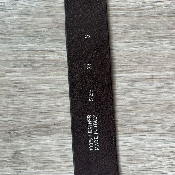 Vintage Post Card XS/S Italian Leather Belt Dark Brown‎ Double Prong Buckle main image 8
